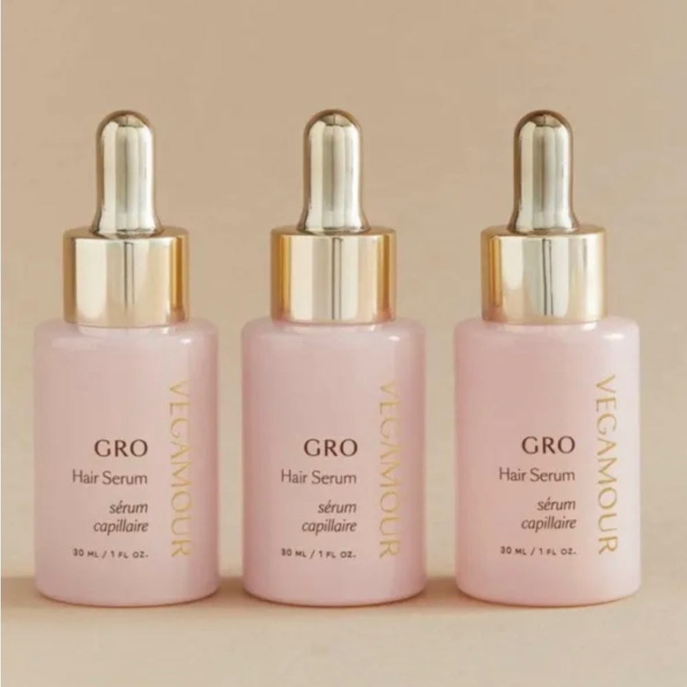 VEGAMOUR GRO Hair Serum for Thicker Visibly Longer Hair Vegan 3 pack  NEW IN BOX